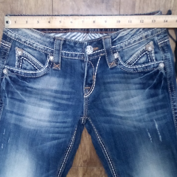 Rock Revival Women's 26 Bootcut Blair Embellished Distressed NWOT DEFECT - Picture 7 of 12